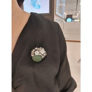 [JJQUEEN] 아이링 원석브로치 BHR0272 (2가지 컬러중 택1)