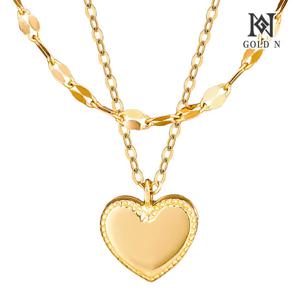 [당일 출발]골드앤 18K 쁘띠하트 두줄체인 목걸이