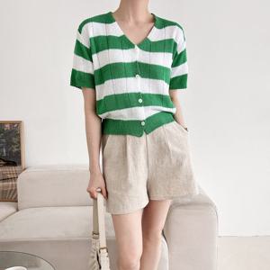 샵앤) 국산 여름 여성 반팔 니트가디건 21DS-WCD-3242-퍼플