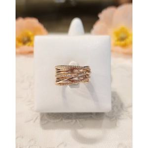 미니골드 14K 아델라 더블 라인 볼륨반지 RONM4043