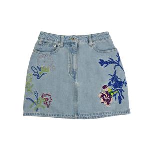 겐조 여성 플로럴 자수 데님 미니 스커트 FE52DJ2806B4 DT