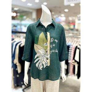 [트리아나]앞판 프린트 린넨 블라우스 AK2BA24