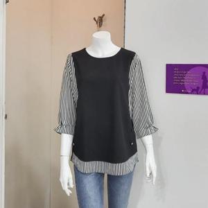 올리비아하슬러 DP01 줄무늬 배색 티셔츠 OHDFTS202