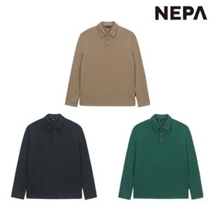 [네파]7K55260 남성 가을 간절기 등산 캠핑 폴로 멜란지 조직감 기본 카라 긴팔 티셔츠