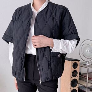 샵앤) 여성 루즈핏 노카라 퀼팅 패딩 조끼 CAT-WVS-3963-화이트