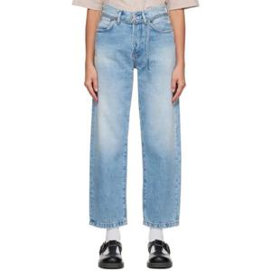 25 FW 아크네 여성 블루 1991 토즈 루즈 핏 데님 진 232129F069009