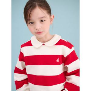 [빈폴키즈] 여아 스트라이프 보더 스웨트 셔츠 레드 (BI5141G026)