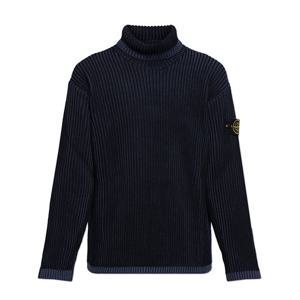 24FW 스톤아일랜드 와펜 터틀넥 니트 네이비 8115551C1 V0020