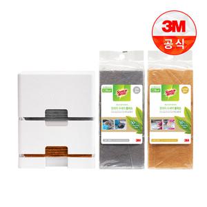 [3M]일회용 원데이 그린수세미 플러스 디스펜서(리필 10입포함)+제로스크래치 30입+강력 30입