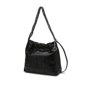 [헤지스핸드백]블랙 소가죽 체인숄더백 HIBA5E541SV