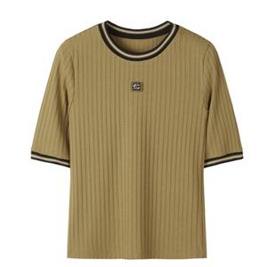 [쥬크]와펜 슬림핏 골지 티셔츠(Z243MSM006)