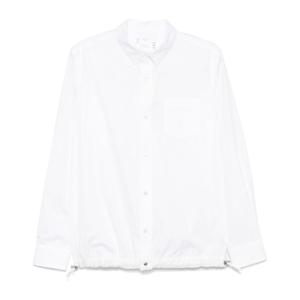 사카이 화이트 프론트 버튼 패스너 셔츠 SCM 241 151