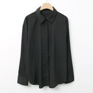 샵앤) 여성 카라넥 베이직 레터링 자수 블라우스 셔츠 DGB-WBL-4120-블랙