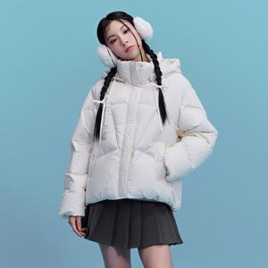 여성 하이넥 후드 푸퍼 패딩 점퍼-CGRG4773E0A