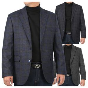 [리빌모아]겨울 남성 체크 콤비 정장 자켓 HS-COW-7-쥐색