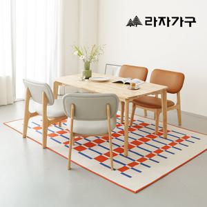 라자가구 브레드 낮은 4인 1400 원목 식탁 세트 의자형