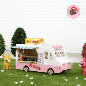 DIY 나무 모형 조립 키트 태엽 오르골 핫도그 트럭 YM-959