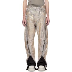 25 FW 릭오웬스 남성 골드톤 할리우드 볼란 바나나 데님 진 251232M186024