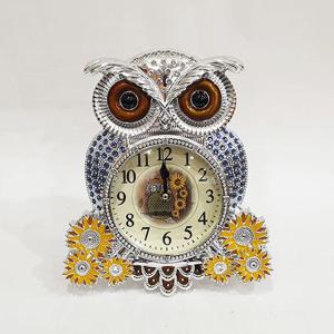 해바라기 부엉이 탁상시계 PL26 실버