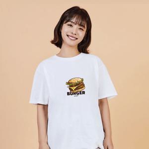 키밍 치즈버거 햄버거 그래픽 캐쥬얼 반팔티