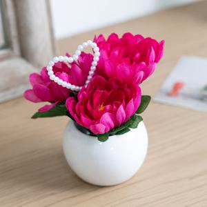 국화 성묘 화분 조화 꽃 미니 set 11x13cm 3컬러 납골당 산소 추모 테이블 장식