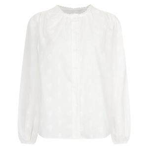 샵앤) 여성 레이스 라운드 꽃펀칭 쉬폰 시스루 블라우스 MSE-WBL-20374-아이보리