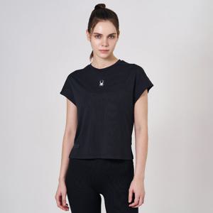 [스파이더] 여성 골지 드랍숄더 티셔츠 SPKMCNRS253WBLK