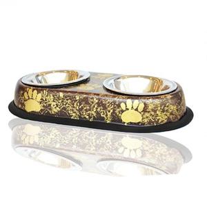 브라운발바닥 2구 식기 1/2pt 강아지 애견 밥 사료 통 그릇