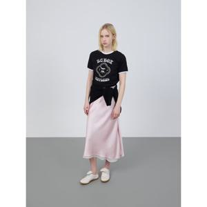 [쥬크]히든밴딩 시스루 블록 새틴 스커트(Z251MSD003