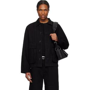 르메르 청자켓 블랙 박시 데님 재킷 251646M177006