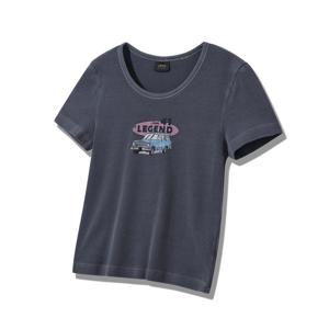 [지프]여성용 가먼트 다잉 골지크롭 반팔티셔츠(JQ2TSF215)