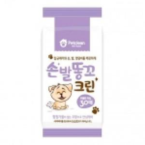 강아지물티슈 위생용품 펫크린 손.발.똥꼬크린 30매