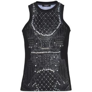 25 FW 발망 자수 프린트 탱크 탑 EF1EB045GE48 TP433911140