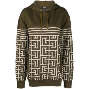 25 FW 발망 모노그램 스트라이프 울 후드티 AH1JR070KD54 TP432155393