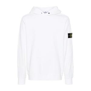 스톤아일랜드 로고 패치 후드 티셔츠 화이트 801565860 V0001