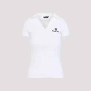 발렌시아가 폴로 티셔츠 835501 T5231 9040 WHITE BLACK