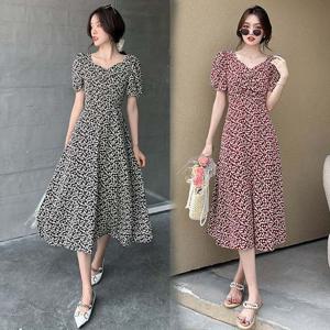 샵앤) 여성 날씬핏 앵두 여름 셔링 미디 원피스 WON-WDR-WDE357C