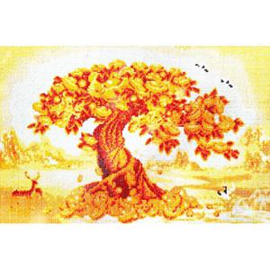 아트박스/퍼즐사랑 부귀 황금나무 (패브릭형) 보석십자수 40x60