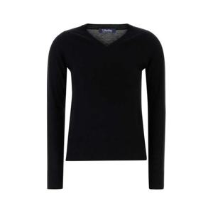 에스 막스마라 여성 블랙 울 V넥 긴팔니트 2529366081600 008