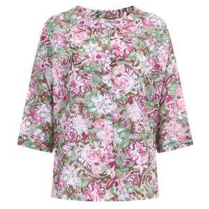 샵앤) 국산 여성 단추 라운드넥 인견 7부소매 블라우스 YF-WBL-20665-카키