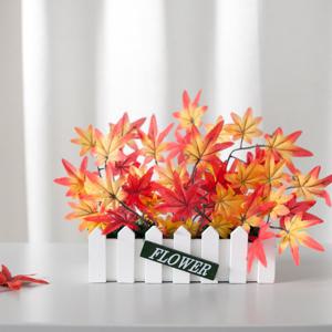 단풍 조화 화분 미니 울타리 set 24cm 인테리어 조경 테이블 로비 장식 소품