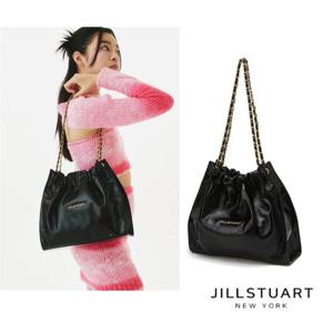 [질스튜어트] (인기) 블랙 골드 장식 드로우스트링 M 체인숄더백 JABA5F142BK