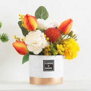 튤립 조화 화분 럭셔리 라인 set 25cm 인테리어 꽃 테이블 장식 소품 꾸미기