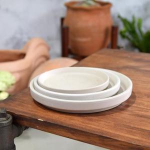 빈티지 크림화이트 토분화분받침 R18 (내경150/외경185mm)