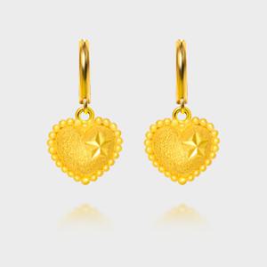 [베티블루] 999 24K 순금 별 포인트 하트 11.25g 금 원터치 귀걸이