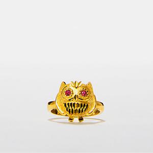 [베티블루] 995 999 24K 순금 작고 귀여운 부엉이 여성 여자 7.5g 금 링 반지