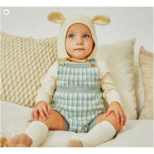 [오가닉맘]오가닉맘 체크니트바디수트세트 (MIFTQS05)_GN