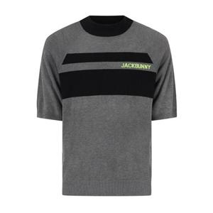 [파리게이츠]511E3SWJ21_GY-남성 잭바니 자카드 래글런 반팔 니트-(25년가을)