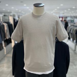 [지오지아]미라쿨 비스코스 라운드 반팔 니트_ABF2ER1901_GR_DG