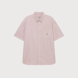 M 커버낫반팔티 CQK CO2502SS31-LP C 로고 피그먼트 옥스포드 하프 셔츠 Light Pink